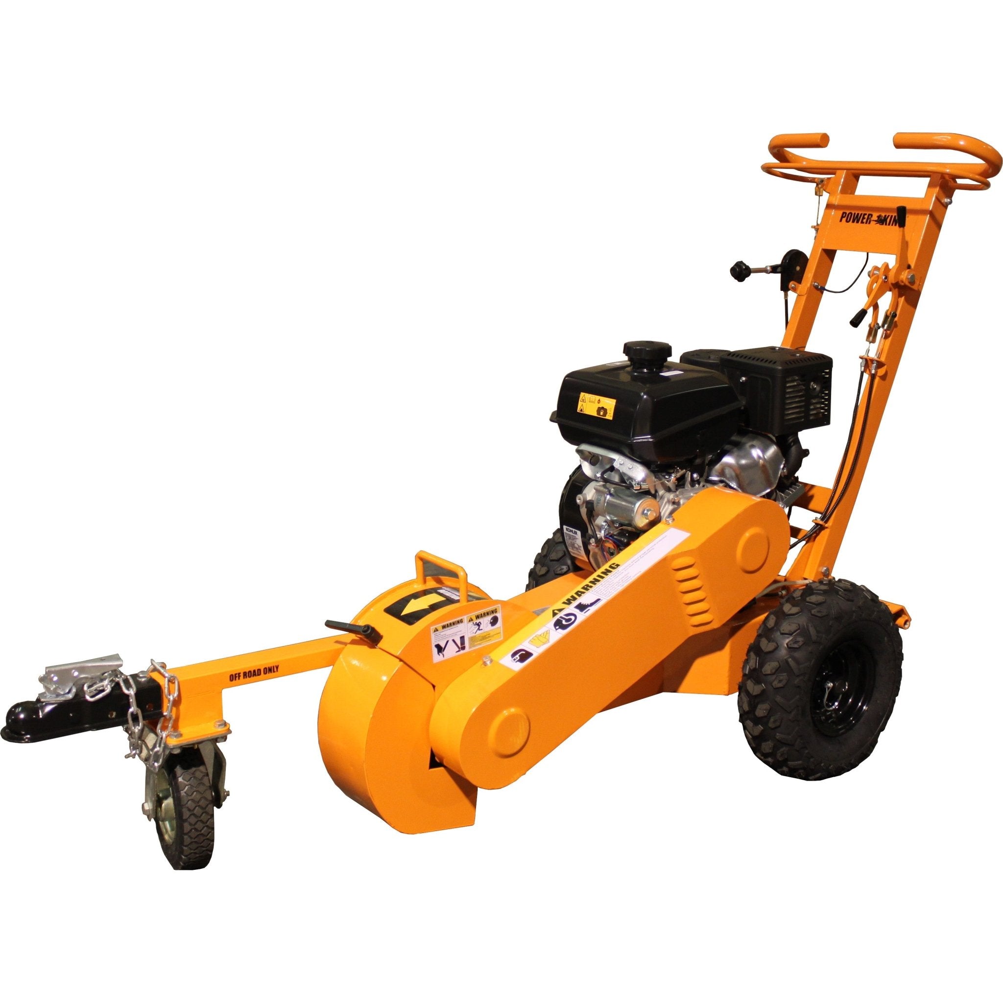 Self Propelled 14HP Stump Grinder w/ Extra Teeth, Tow Bar, Electric Start, All Weather Cover, Hour Meter, and GreenTeeth 500 Series LoPro Compatible - QVTools - Power King