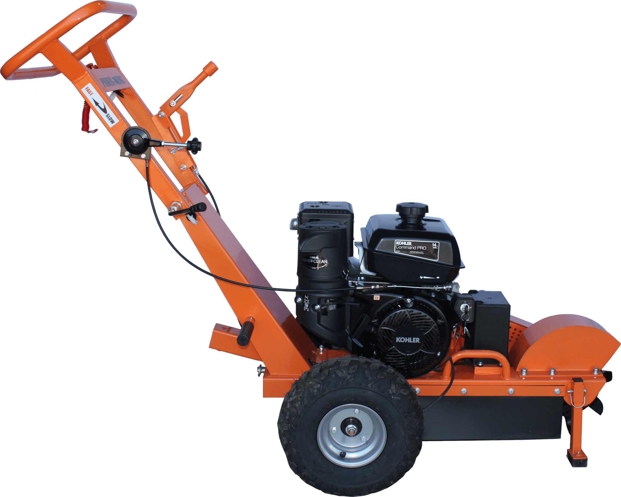 14HP Stump Grinder w/ Electric Start, Hour Meter, Green Teeth Compatible Wheel - QVTools - Power King